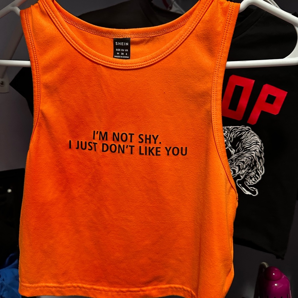 Orange crop top tank